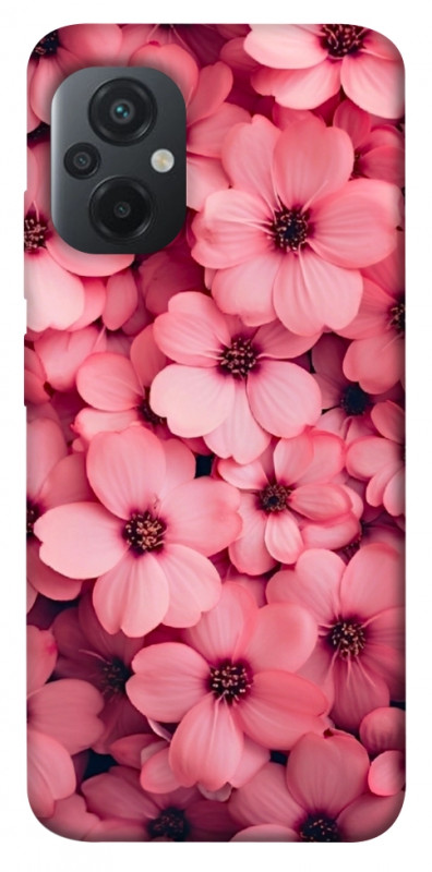 Чехол itsPrint Pink flowers для Xiaomi Poco M5, цветы, купить оптом с доставкой