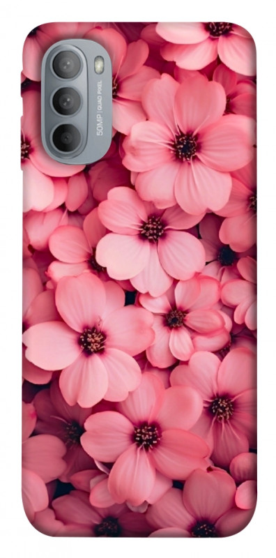 Чехол itsPrint Pink flowers для Motorola Moto G31, цветы, купить оптом с доставкой