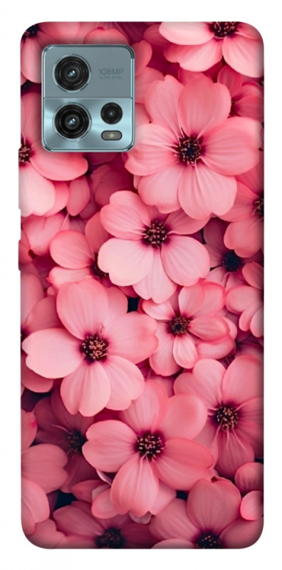 Чехол itsPrint Pink flowers для Motorola Moto G72, цветы, купить оптом с доставкой