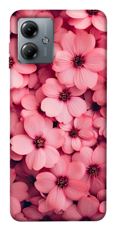 Чехол itsPrint Pink flowers для Motorola Moto G14, цветы, купить оптом с доставкой
