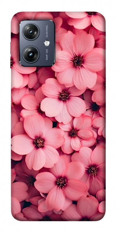 Чехол itsPrint Pink flowers для Motorola Moto G54, цветы, купить оптом с доставкой
