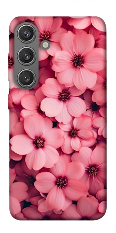 Чехол itsPrint Pink flowers для Samsung Galaxy S24+, цветы, купить оптом с доставкой