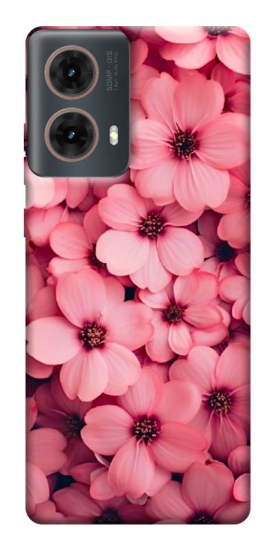 Чехол itsPrint Pink flowers для Motorola Moto G85, цветы, купить оптом с доставкой