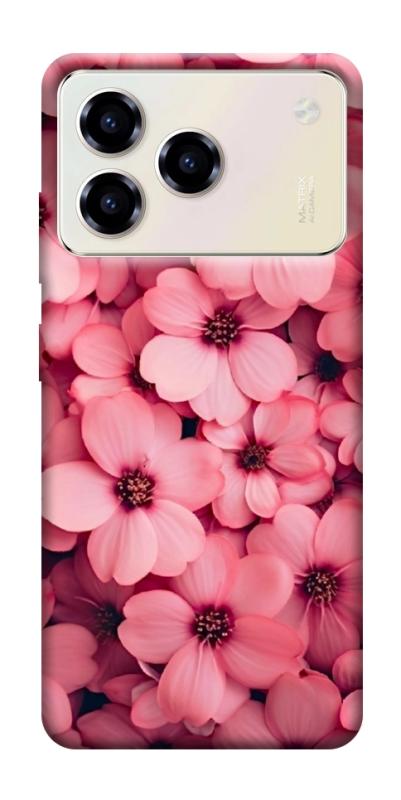 Чехол itsPrint Pink flowers для ZTE Blade A76, цветы, купить оптом с доставкой