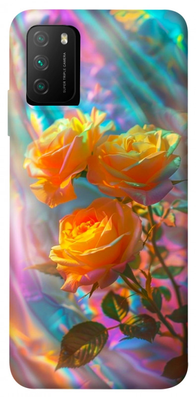 Чехол itsPrint Golden rose для Xiaomi Poco M3, цветы, купить оптом с доставкой