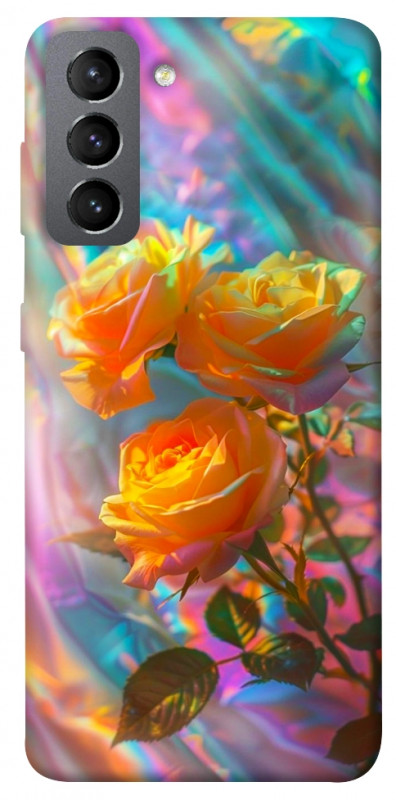 Чехол itsPrint Golden rose для Samsung Galaxy S21 FE, цветы, купить оптом с доставкой