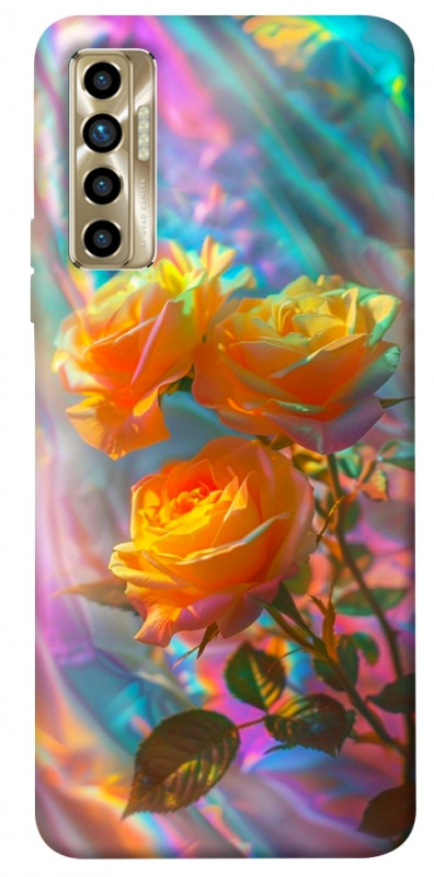 Чехол itsPrint Golden rose для TECNO Camon 17P, цветы, купить оптом с доставкой
