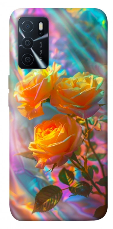 Чехол itsPrint Golden rose для Oppo A16s / A16, цветы, купить оптом с доставкой