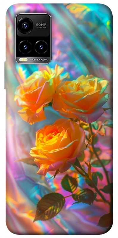 Чехол itsPrint Golden rose для Vivo Y21 / Y33s, цветы, купить оптом с доставкой
