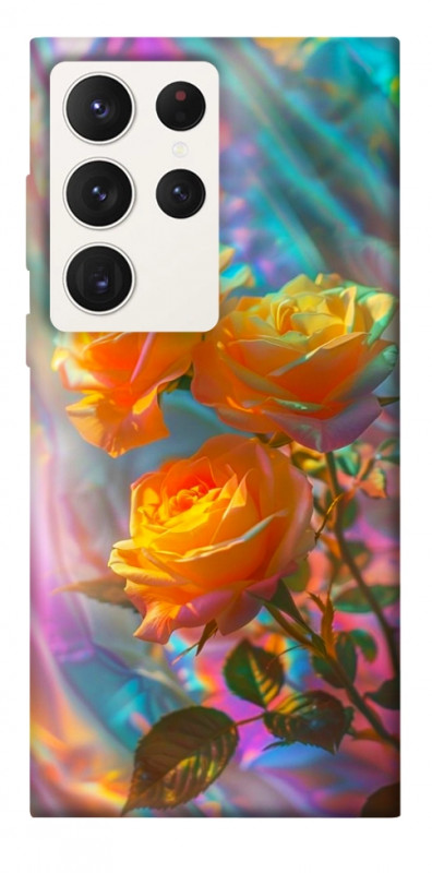 Чехол itsPrint Golden rose для Samsung Galaxy S23 Ultra, цветы, купить оптом с доставкой