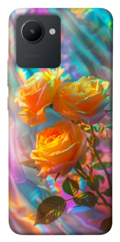 Чехол itsPrint Golden rose для Realme C30, цветы, купить оптом с доставкой