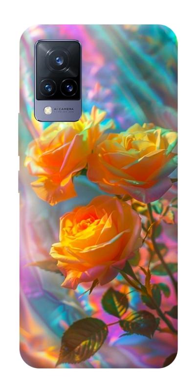Чохол itsPrint Golden rose для Vivo V21, квіти, купити оптом з доставкою