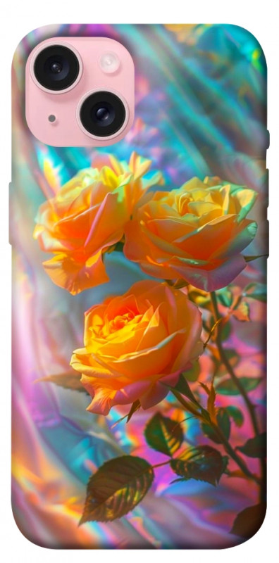 Чехол itsPrint Golden rose для Apple iPhone 15 (6.1"), цветы, купить оптом с доставкой