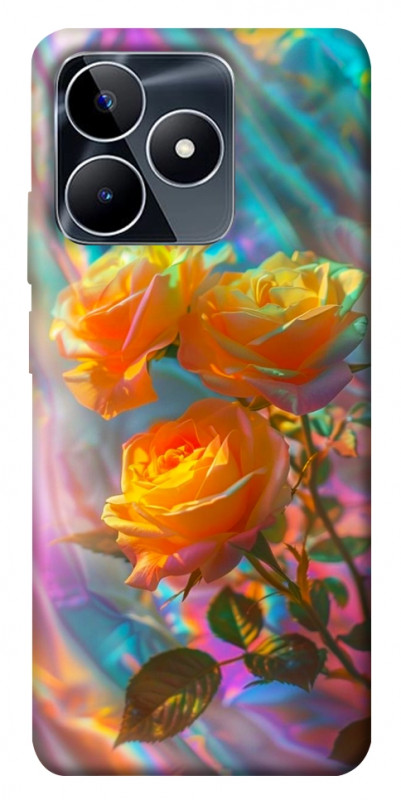 Чехол itsPrint Golden rose для Realme C53, цветы, купить оптом с доставкой