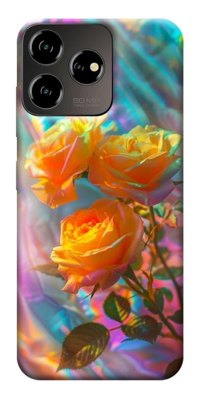 Чехол itsPrint Golden rose для ZTE Blade V50 Desing 4G, цветы, купить оптом с доставкой