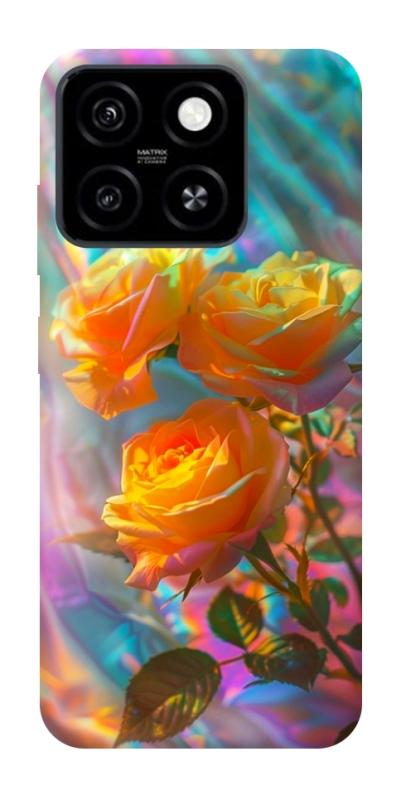 Чехол itsPrint Golden rose для ZTE Blade A55 4G, цветы, купить оптом с доставкой