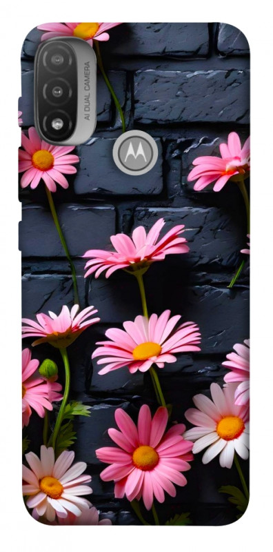 Чехол itsPrint Розовый контраст для Motorola Moto E20, цветы, купить оптом с доставкой