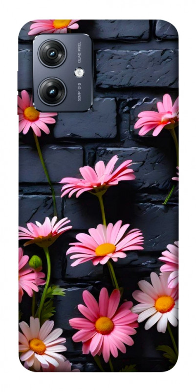 Чехол itsPrint Розовый контраст для Motorola Moto G54, цветы, купить оптом с доставкой