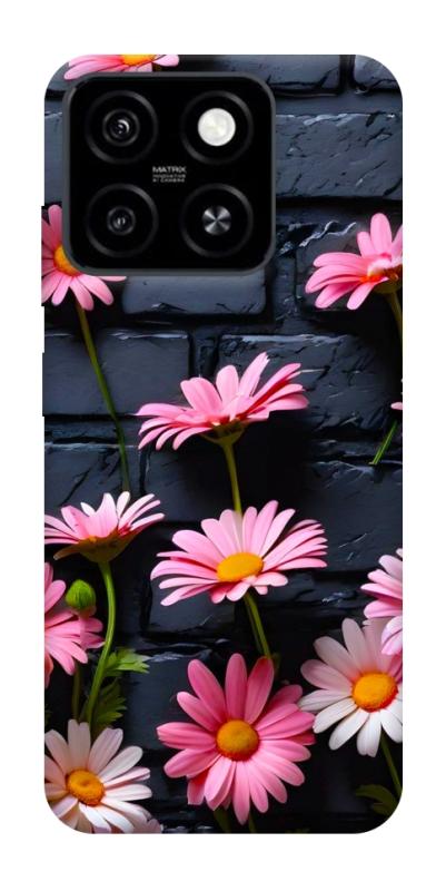 Чехол itsPrint Розовый контраст для ZTE Blade A55 4G, цветы, купить оптом с доставкой
