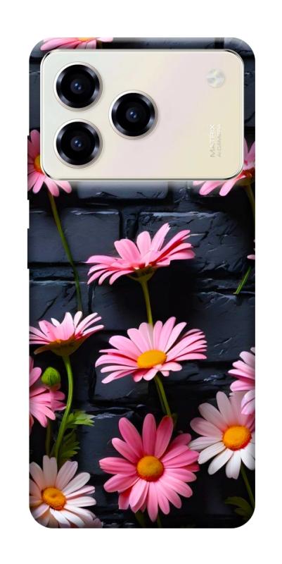 Чехол itsPrint Розовый контраст для ZTE Blade A76, цветы, купить оптом с доставкой