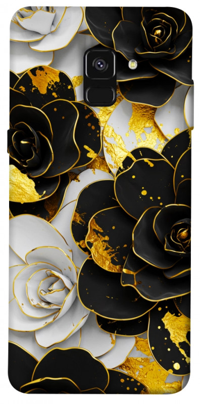 Чехол itsPrint Flower black-white для Samsung A530 Galaxy A8 (2018), цветы, купить оптом с доставкой