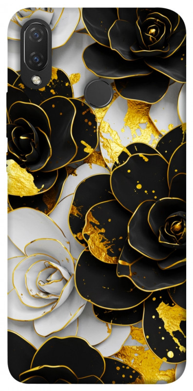 Чехол itsPrint Flower black-white для Huawei P Smart+ (nova 3i), цветы, купить оптом с доставкой