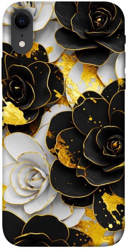 Чехол itsPrint Flower black-white для Apple iPhone XR (6.1"), цветы, купить оптом с доставкой