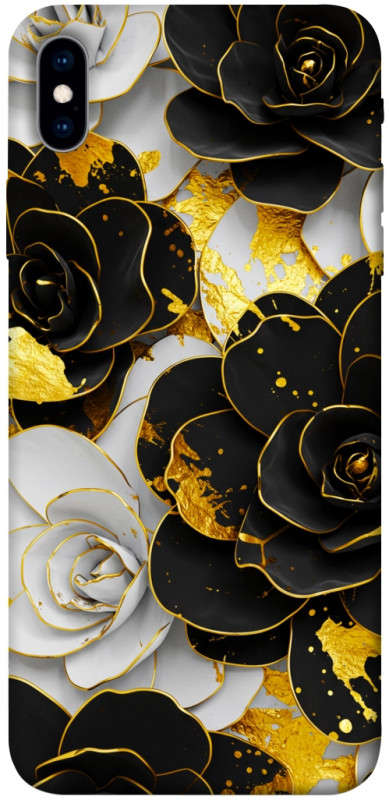 Чехол itsPrint Flower black-white для Apple iPhone XS Max (6.5"), цветы, купить оптом с доставкой