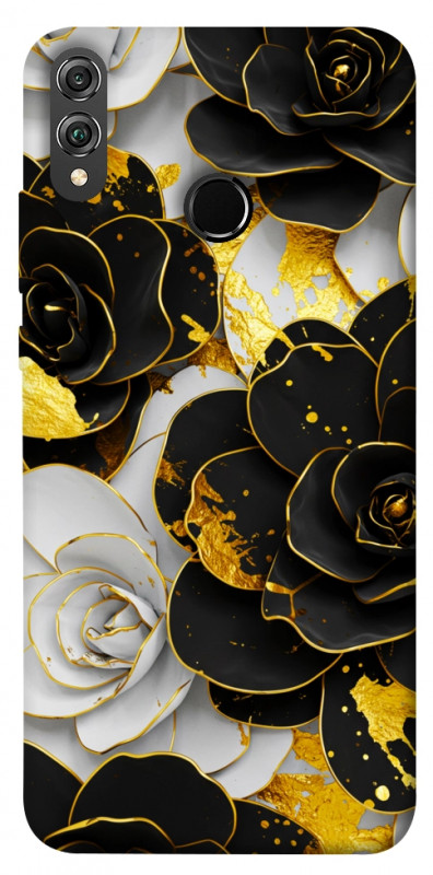 Чехол itsPrint Flower black-white для Huawei Honor 8X, цветы, купить оптом с доставкой