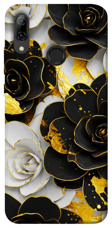 Чехол itsPrint Flower black-white для Huawei P Smart (2019), цветы, купить оптом с доставкой