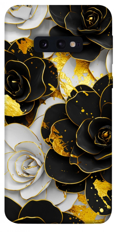 Чехол itsPrint Flower black-white для Samsung Galaxy S10e, цветы, купить оптом с доставкой