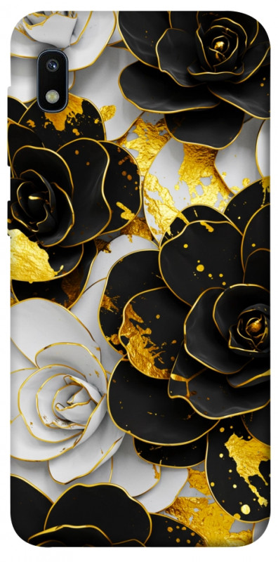 Чехол itsPrint Flower black-white для Samsung Galaxy A10 (A105F), цветы, купить оптом с доставкой