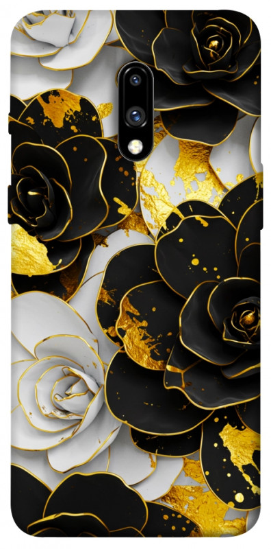 Чехол itsPrint Flower black-white для OnePlus 7, цветы, купить оптом с доставкой