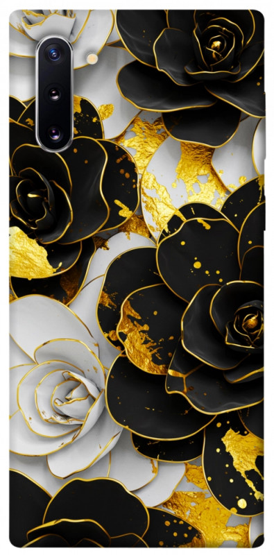 Чехол itsPrint Flower black-white для Samsung Galaxy Note 10, цветы, купить оптом с доставкой