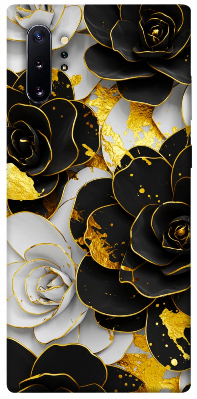 Чехол itsPrint Flower black-white для Samsung Galaxy Note 10 Plus, цветы, купить оптом с доставкой
