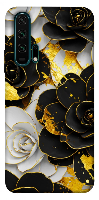 Чехол itsPrint Flower black-white для Huawei Honor 20 Pro, цветы, купить оптом с доставкой