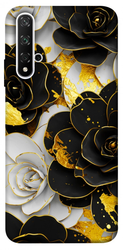 Чехол itsPrint Flower black-white для Huawei Honor 20 / Nova 5T, цветы, купить оптом с доставкой
