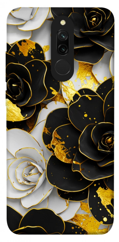 Чехол itsPrint Flower black-white для Xiaomi Redmi 8, цветы, купить оптом с доставкой