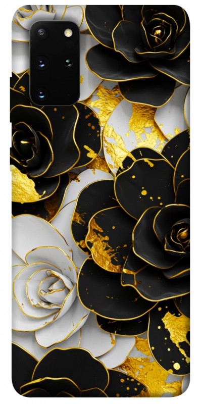 Чехол itsPrint Flower black-white для Samsung Galaxy S20+, цветы, купить оптом с доставкой