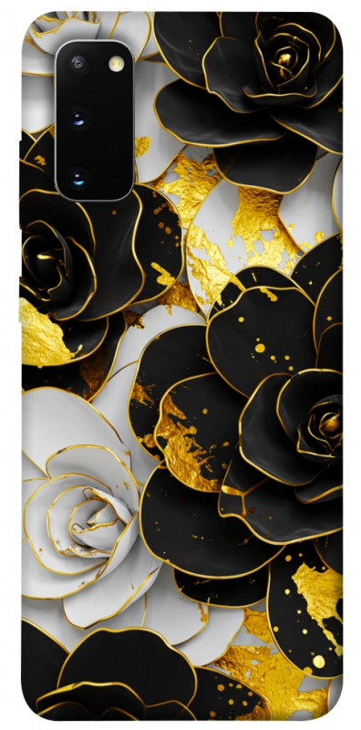 Чехол itsPrint Flower black-white для Samsung Galaxy S20, цветы, купить оптом с доставкой