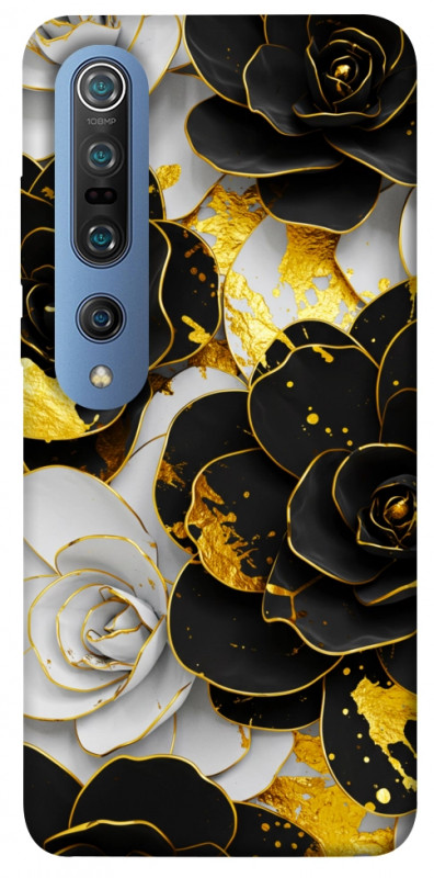 Чехол itsPrint Flower black-white для Xiaomi Mi 10 / Mi 10 Pro, цветы, купить оптом с доставкой