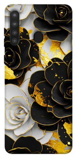 Чехол itsPrint Flower black-white для Samsung Galaxy A21