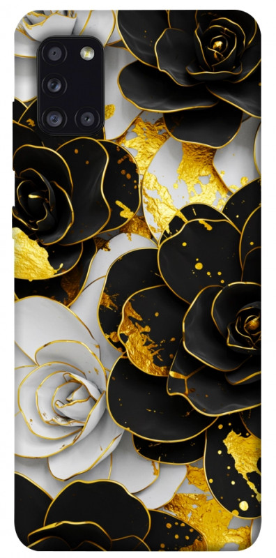 Чехол itsPrint Flower black-white для Samsung Galaxy A31, цветы, купить оптом с доставкой