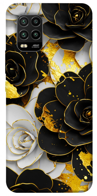 Чехол itsPrint Flower black-white для Xiaomi Mi 10 Lite, цветы, купить оптом с доставкой
