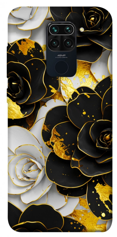 Чехол itsPrint Flower black-white для Xiaomi Redmi Note 9 / Redmi 10X, цветы, купить оптом с доставкой