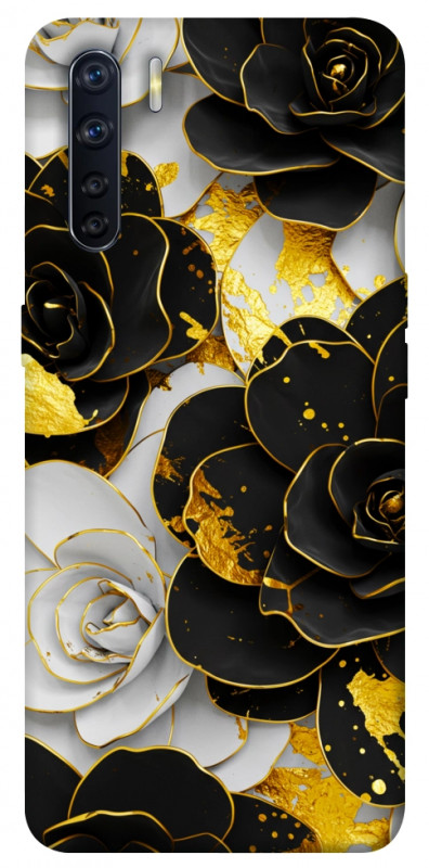 Чехол itsPrint Flower black-white для Oppo A91, цветы, купить оптом с доставкой