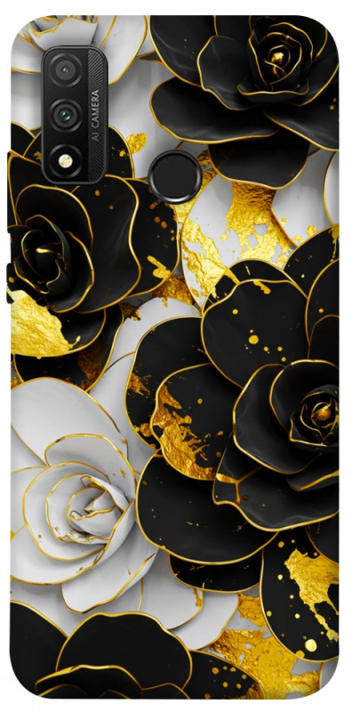 Чехол itsPrint Flower black-white для Huawei P Smart (2020), цветы, купить оптом с доставкой