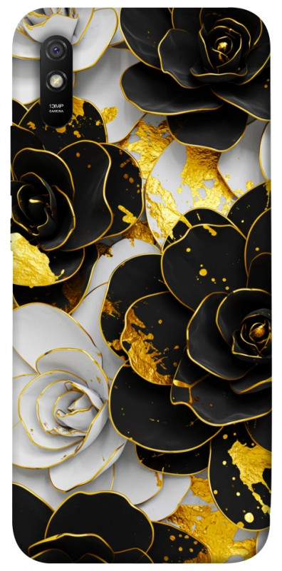 Чехол itsPrint Flower black-white для Xiaomi Redmi 9A, цветы, купить оптом с доставкой