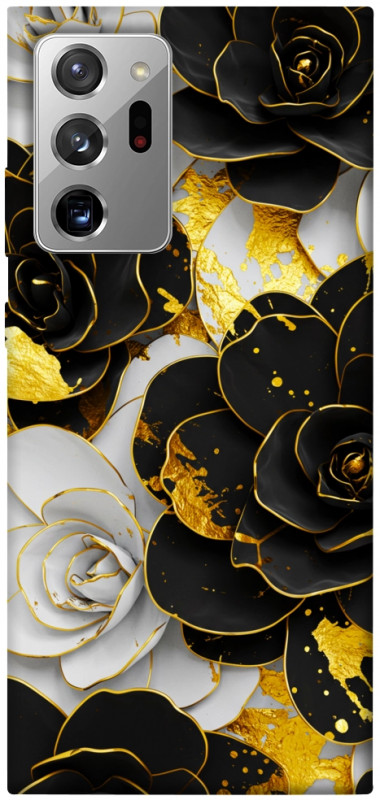 Чехол itsPrint Flower black-white для Samsung Galaxy Note 20 Ultra, цветы, купить оптом с доставкой