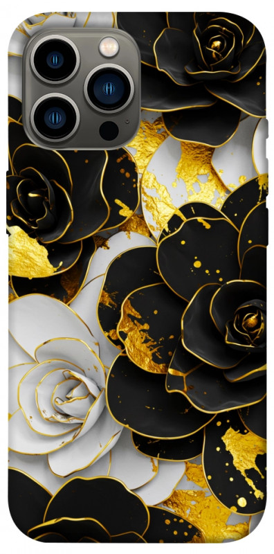 Чехол itsPrint Flower black-white для Apple iPhone 12 Pro Max (6.7"), цветы, купить оптом с доставкой